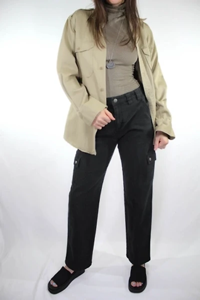 1990s Black Denim Lee Cargo Straight Jeans Selected By Moons + Junes Vintage