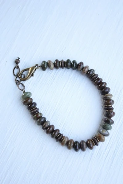 Vintage Jasper Gemstone Beaded Bracelet Selected By Moons + Junes Vintage