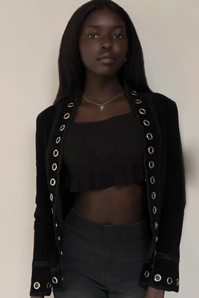 Vintage 1990's Suede Grommet Jacket Selected By Afterlife Boutique