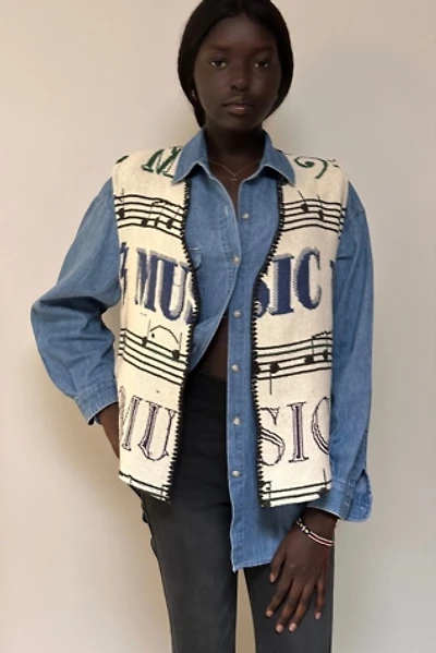 Vintage 1990's Music Woven Cotton Vest Selected By Afterlife Boutique