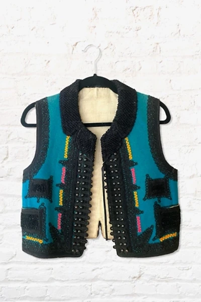 Antique Soutache Trim Colorful Wool Vest By Ritual Vintage