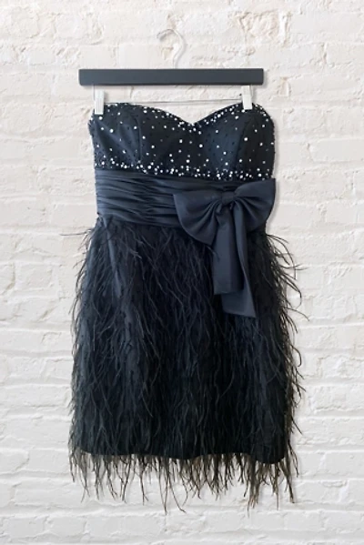 1990s Jeweled Feather Cocktail Dress Selected By Ritual Vintage