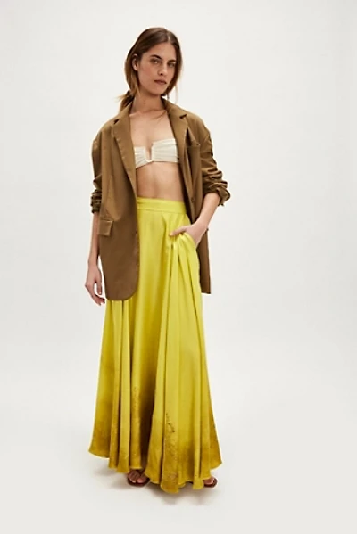 Nigel Preston Satin Block Print Skirt