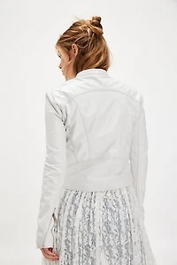 Understated Leather Two-Way Zipper Jacket
