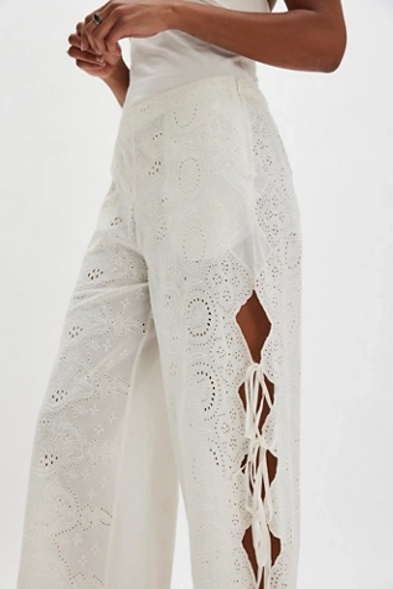 Nigel Preston Side Tie Eyelet Pants