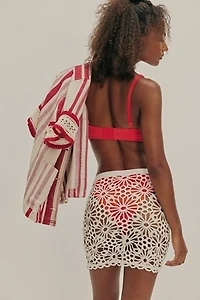 Norma Kamali Lace Straight Mini Skirt