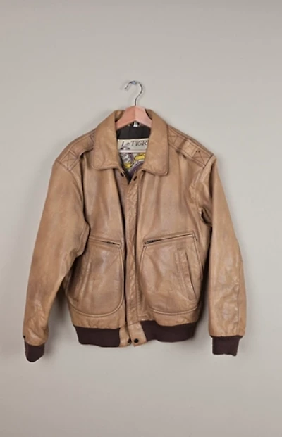 Vintage Aviation Style Leather Jacket Selected by The Igala NYC