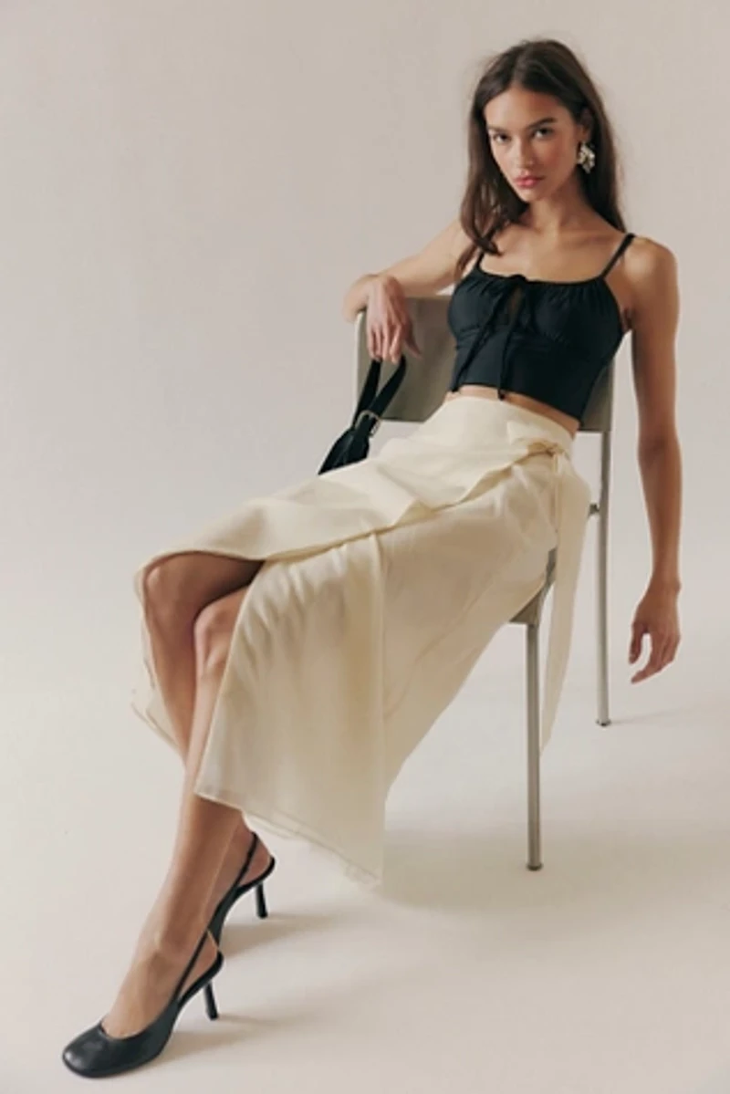 Saemdi Silky Wrap Skirt
