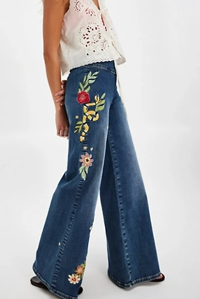 Driftwood Pull-On Wide-Leg Jeans