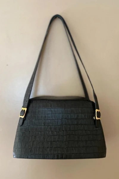 1980s Black Leather Minimal Box Bag Selected By Ritual Vintage
