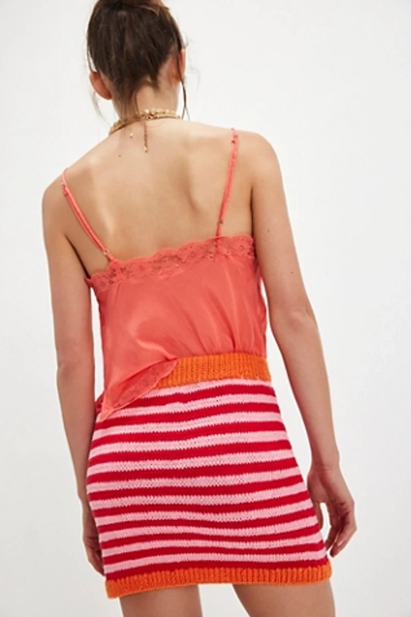 Tach Nakia Striped Knit Mini Skirt