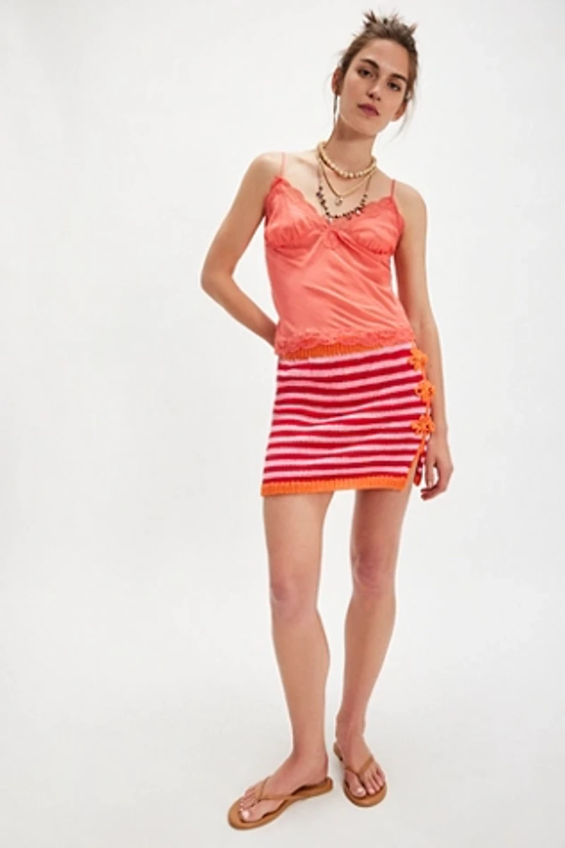 Tach Nakia Striped Knit Mini Skirt