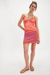 Tach Nakia Striped Knit Mini Skirt
