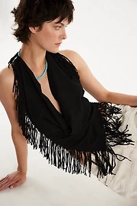 Understated Leather Madi Fringe Halter Top