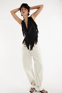 Understated Leather Madi Fringe Halter Top