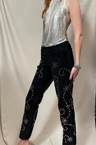 Black Studded Suede Pants Selected by Cannonball and Tilly