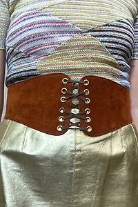 Wide Suede Corset Belt Selected by Cannonball and Tilly