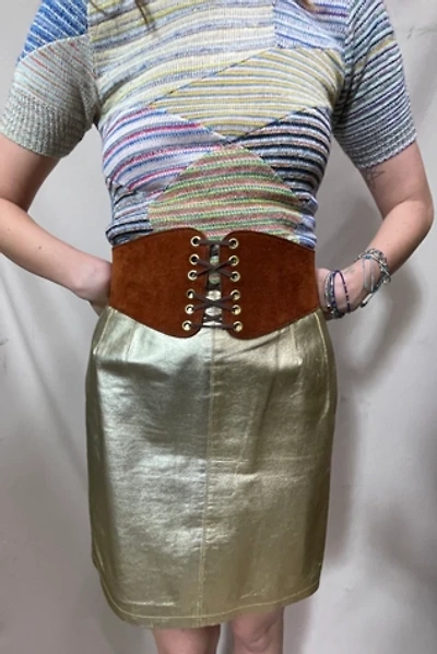 Wide Suede Corset Belt Selected by Cannonball and Tilly