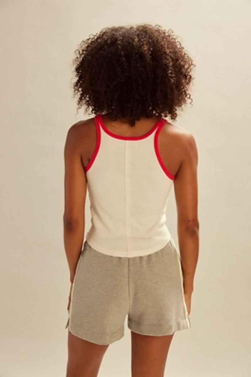 DONNI. The Stripe Eco-Terry Shorts