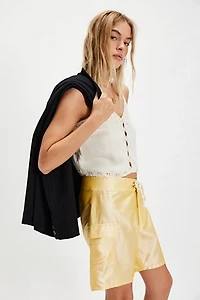 DONNI. Taffeta Solid Board Shorts
