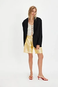 DONNI. Taffeta Solid Board Shorts