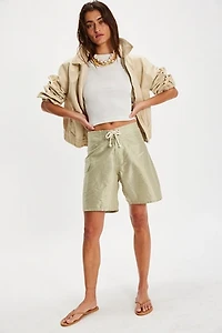 DONNI. Taffeta Gingham Board Shorts