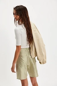 DONNI. Taffeta Gingham Board Shorts