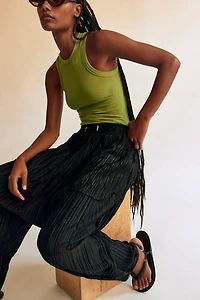 Asparagus Pleated Pocket Pants