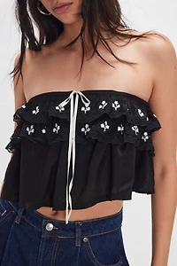Tailia Embroidered Tube Top