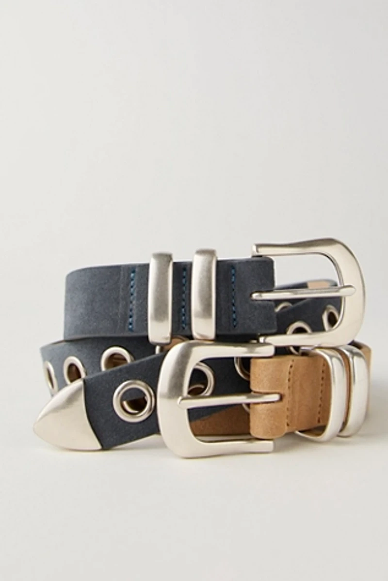 Understated Leather Eyelet Belt