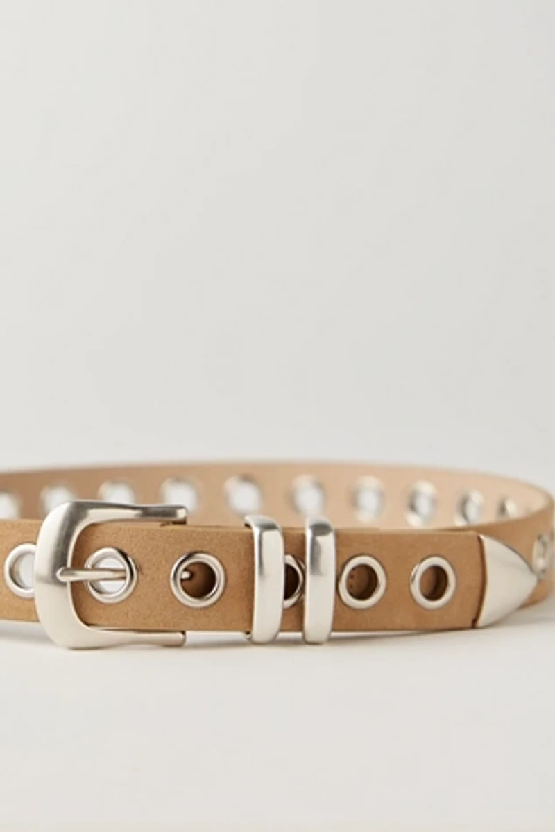 Understated Leather Eyelet Belt