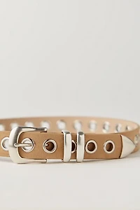 Understated Leather Eyelet Belt