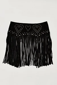 Understated Leather Heart Em Skirt Belt