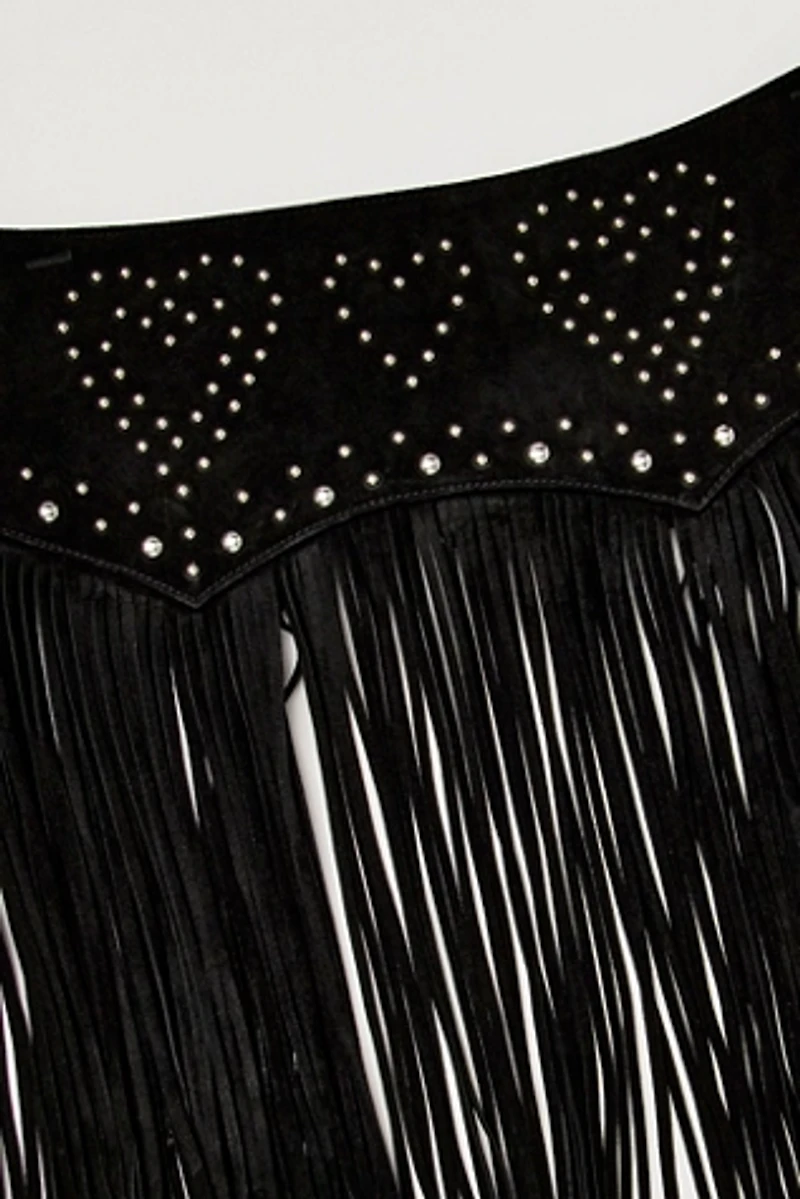 Understated Leather Heart Em Skirt Belt