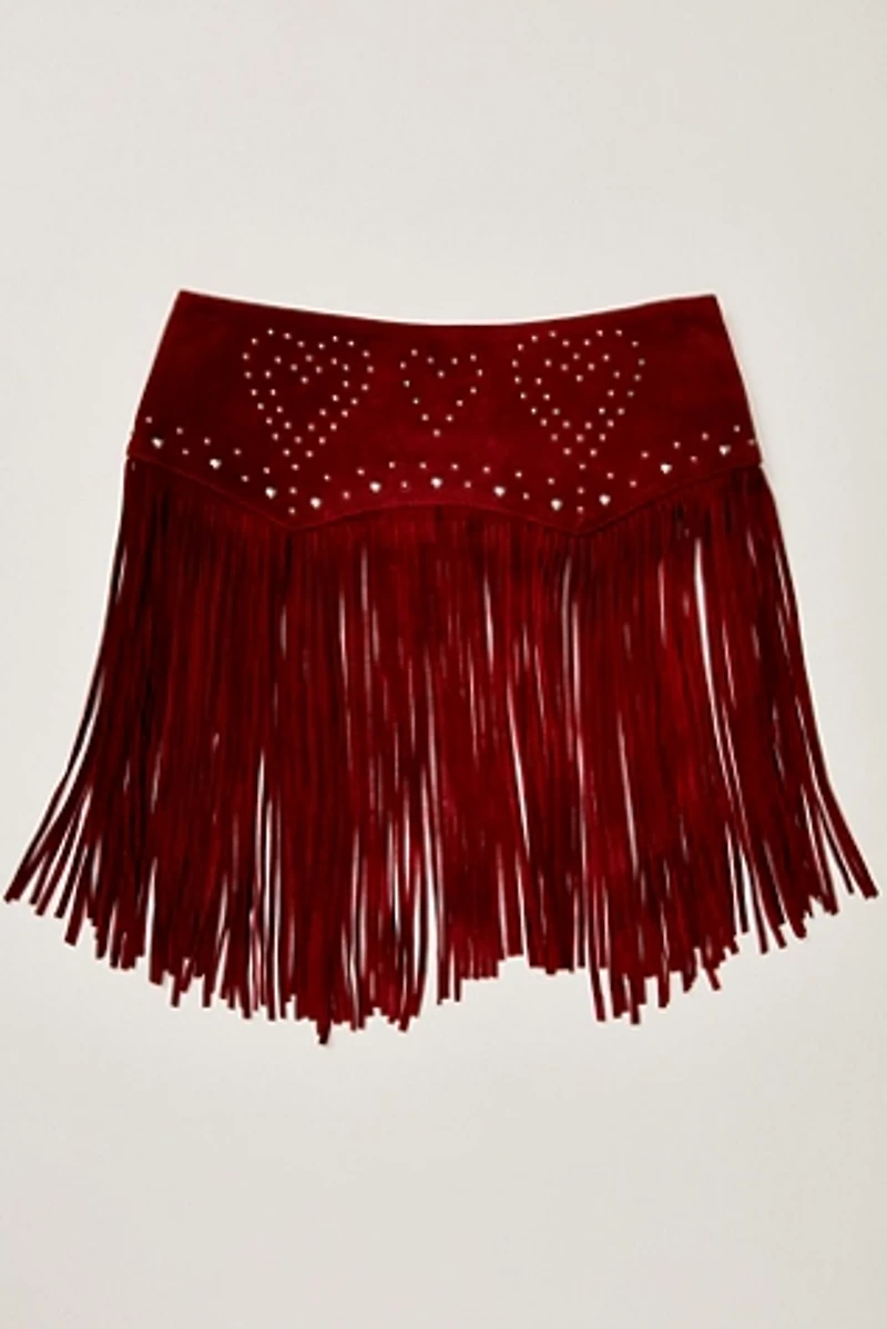 Understated Leather Heart Em Skirt Belt