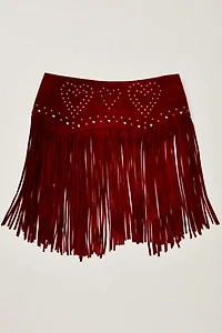 Understated Leather Heart Em Skirt Belt