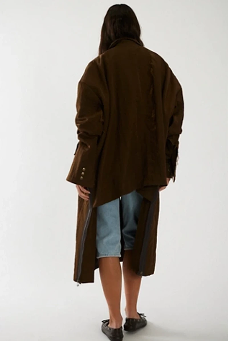 Asparagus Asymmetrical Pocket Coat