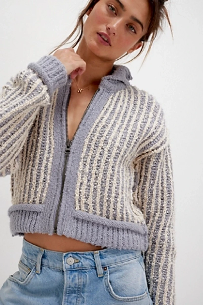 We The Free Cotton Collared Cardi