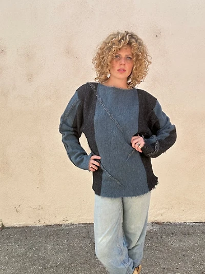 Vintage Issey Miyake Blue Batwing Sweater Selected by The Curatorial Dept.