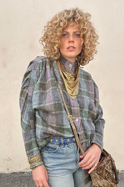 Vintage Issey Miyake Grey Plaid Shirt Selected by The Curatorial Dept.