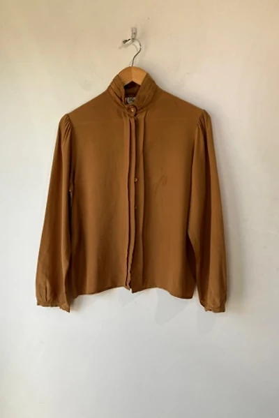 Vintage Kenar Brown Silk Shirt Selected by The Curatorial Dept.