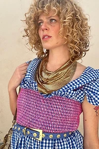 Lindsey Thornburg Blue Gingham Ruffle Dress Selected by The Curatorial Dept.