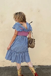 Lindsey Thornburg Blue Gingham Ruffle Dress Selected by The Curatorial Dept.