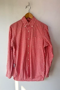 Polo Ralph Lauren Orange Gingham Collared Shirt Selected by The Curatorial Dept.
