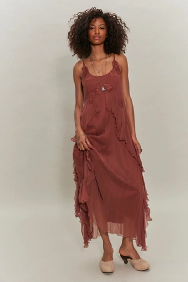 chestnut drop waist maxi dress brown product info and reviews Modal Ruched backless maxi dress in chocolate brown - M