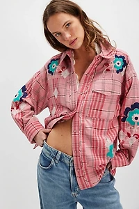 We The Free Embroidered Sashiko Shirt