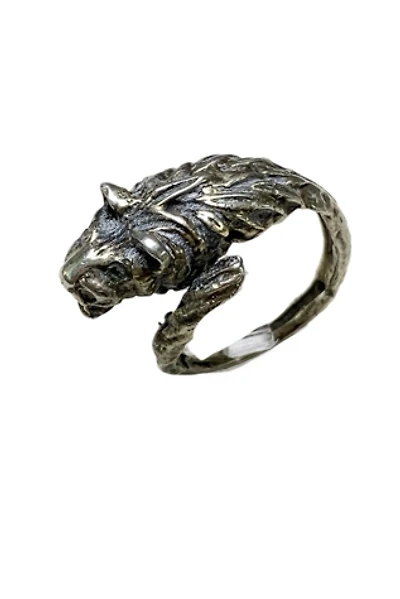 Vintage Sterling Silver Lion Bypass Ring with Gemstones Selected by Lux Revival