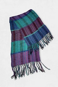 80s Textured Fringe Handwoven Natural Fiber Giant Scarf Wrap Shawl Selected by MARMALADE