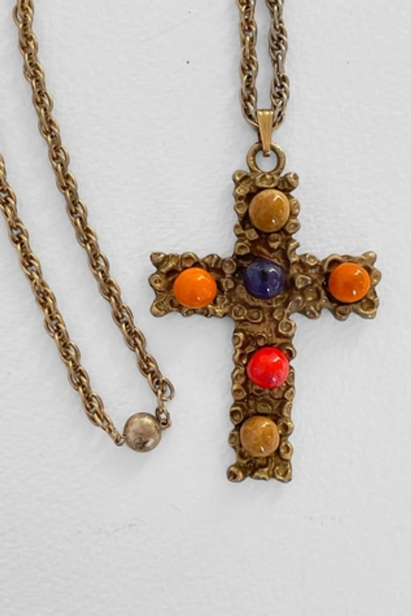 Large 70s Brutalist Cross Pendant Selected by MARMALADE
