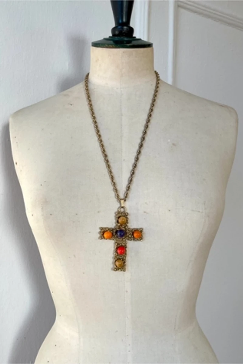 Large 70s Brutalist Cross Pendant Selected by MARMALADE